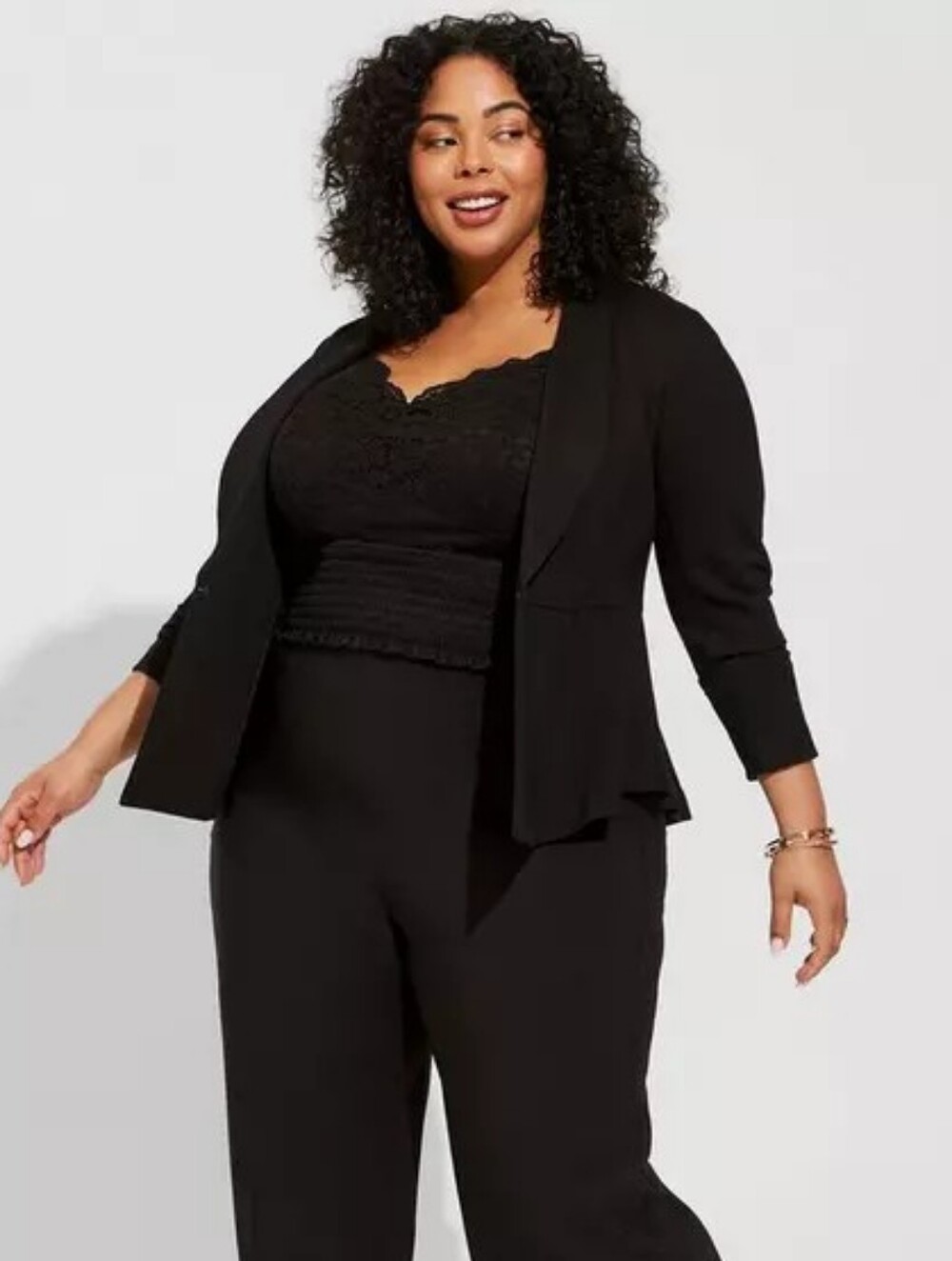 TORRID Studio Luxe Ponte Peplum Blazer In Black Career Workwear Plus Size 3X